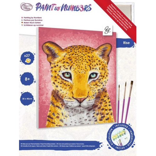 Craft Buddy PBN3040D - Paint by Numbers, Rise, Tiger, 30x40 cm