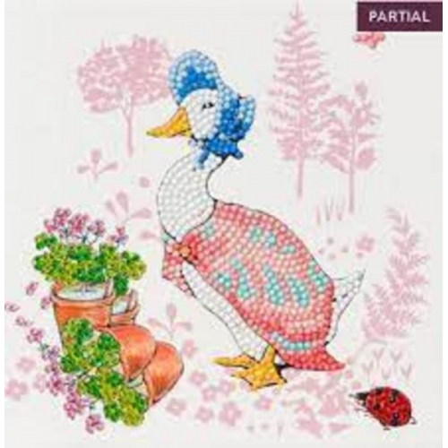 Craft Buddy CCK-PRBT01 - Crystal Art Cards, Jemima Puddle-Duck, Ente, 18x18 cm, Diamond Painting, Kunstkarte