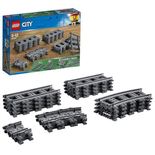 LEGO City 60205 Schienen, 20 Stück, Erweiterungsset für Kinder