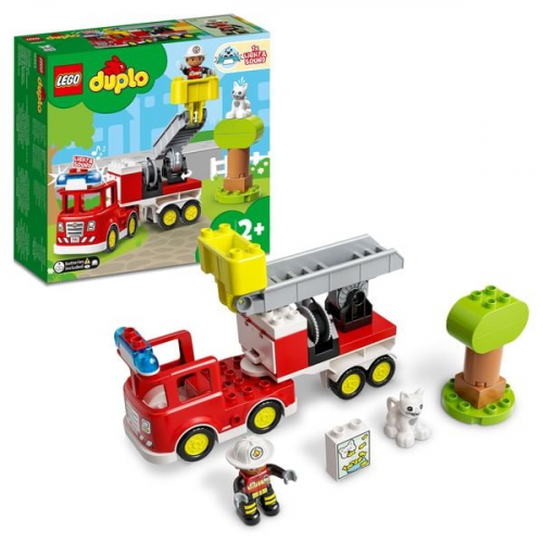 LEGO DUPLO Town 10969 Feuerwehrauto, Licht und Martinshorn, Spielzeug