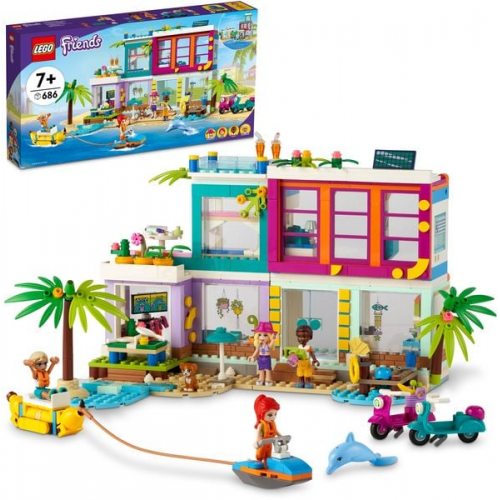 LEGO® Friends Ferienhaus am Strand (41709); Bau- und Spielset; Spielzeug-Strandkulisse für Kinder ab 7 Jahren (686 Teile)