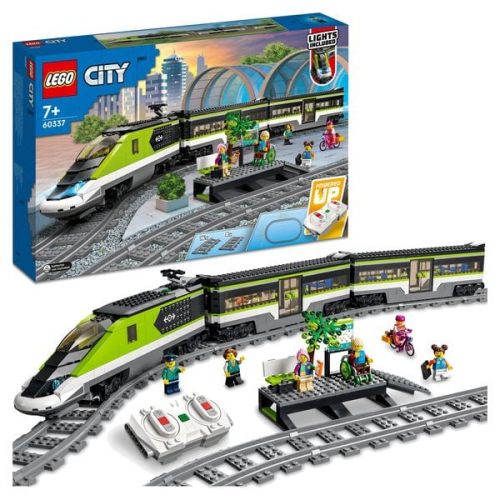 LEGO City 60337 Personen-Schnellzug, Spielzeug-Eisenbahn, Set mit Schienen