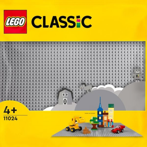 LEGO Classic 11024 Graue Bauplatte, Grundplatte für LEGO Sets, 48x48