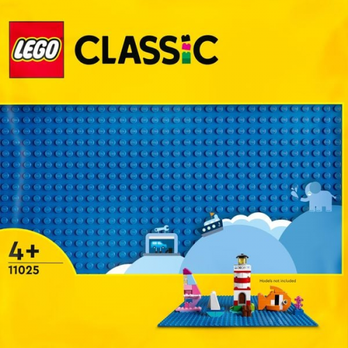 LEGO Classic 11025 Blaue Bauplatte, Grundplatte für LEGO Sets, 32x32