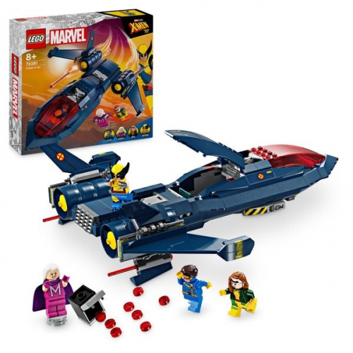 LEGO Marvel 76281 X-Jet der X-Men, baubares Modell-Flugzeug mit Figuren
