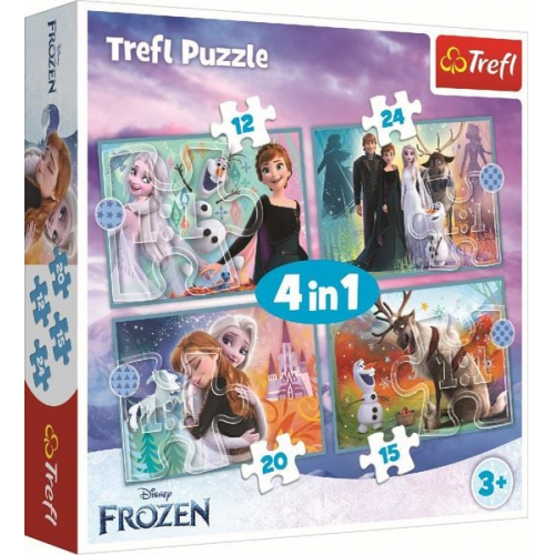 4 in 1 Puzzle 12,15, 20, 24 Teile Frozen