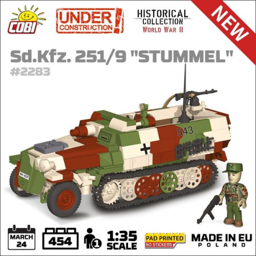 COBI Historical Collection 2283 - SD.KFZ.251/9 Halbkettenfahrzeug Stummel,