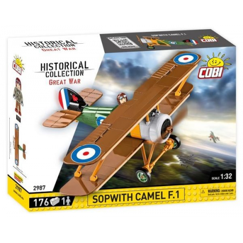 COBI 2987 - Historical Collection, Sopwith F.1 Camel, Doppeldecker, 175 Klemmbausteine