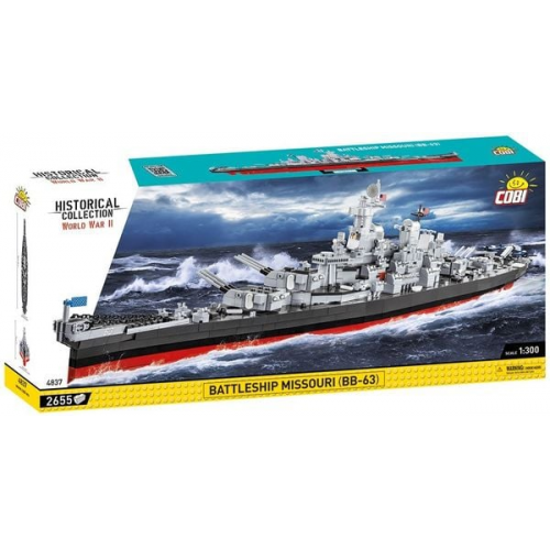 COBI Historical Collection 4837 - Missouri BB-63 WWII Schlachtschiff, 2655 Klemmbausteine, Maßstab 1:300