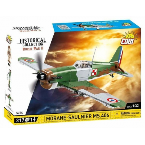 COBI 5724 - Historical Collection, WWII, Morane-Saulnier MS.406, Jagdflugzeug, 317 Klemmbausteine