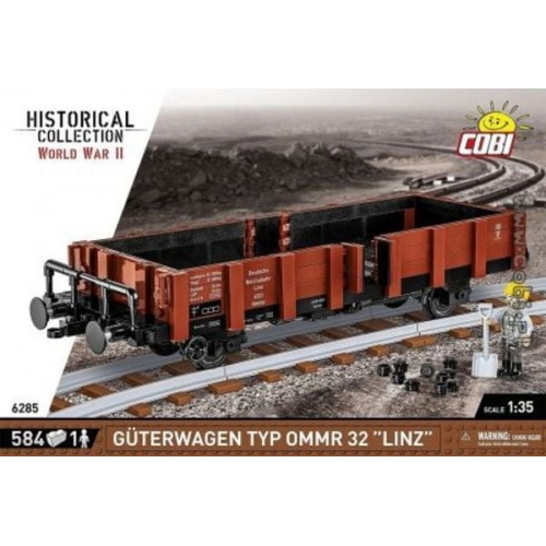 COBI Historical Collection 6285 - Güterwagen Typ OMMR 32 Linz, WWII, Bausatz 584 Klemmbausteine