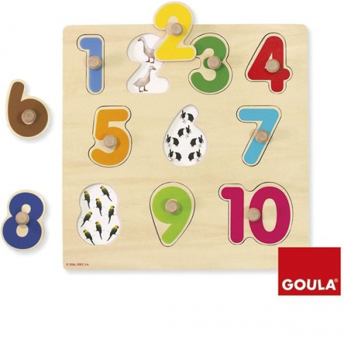 Goula Holzpuzzle Zahlen, 10-teilig Zahlenpuzzle