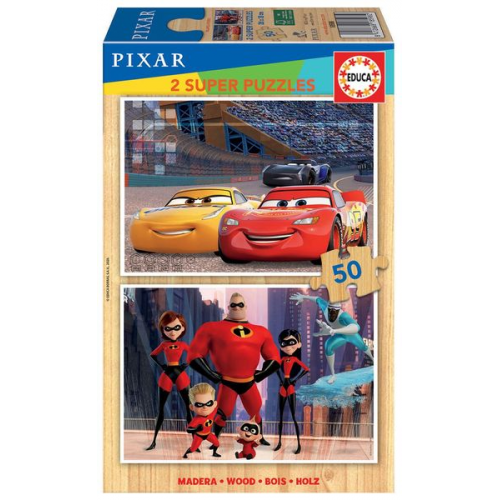 Carletto 9218598 - Educa, Disney, Pixar, 2 SUPER PUZZLE, 2x50 Teile