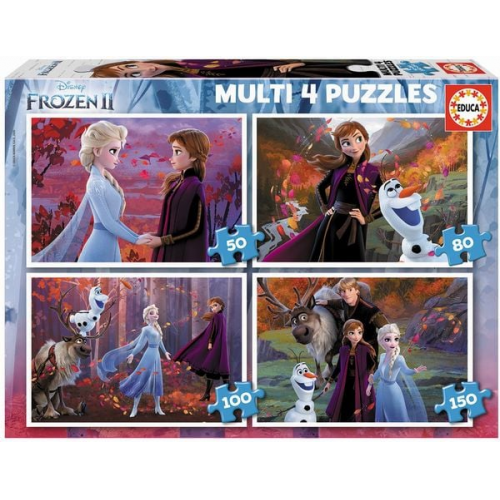 Carletto 9218640 - Educa, Disney, Frozen 2, Multi 4 Puzzle, 50/80/100/150 Teile