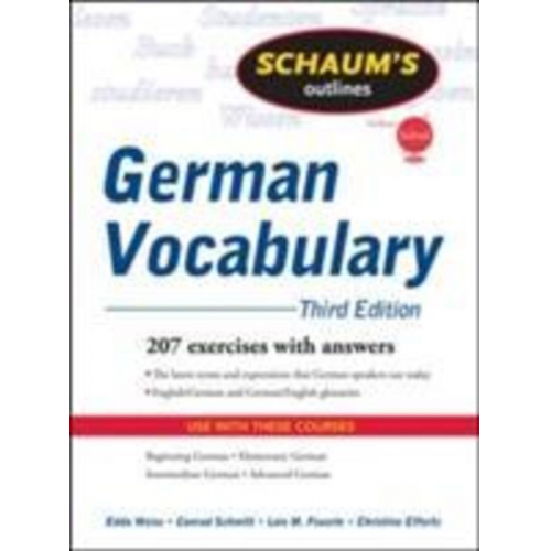 Christine Effertz Conrad Schmitt Edda Weiss Lois Feuerle - Schaum's Outline of German Vocabulary, 3ed