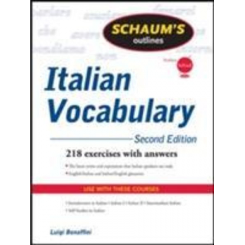 Luigi Bonaffini Fiorenza Consonni Clark Conrad J. Schmitt - Schaum's Outline of Italian Vocabulary