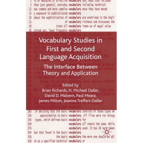 Brian Richards David D. Malvern Paul Meara James Milton Jeanine Treffers-Daller - Vocabulary Studies in First and Second Language Acquisition