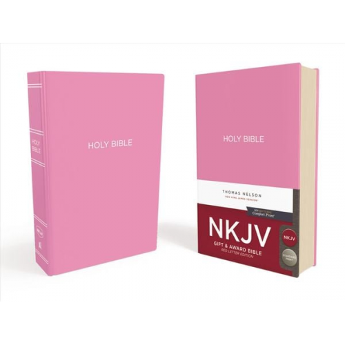 Thomas Nelson - NKJV, Gift and Award Bible, Leather-Look, Pink, Red Letter Edition
