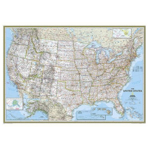 National Geographic Maps - National Geographic United States Wall Map - Classic - Laminated (43.5 X 30.5 In)