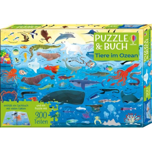 Puzzle & Buch: Tiere im Ozean