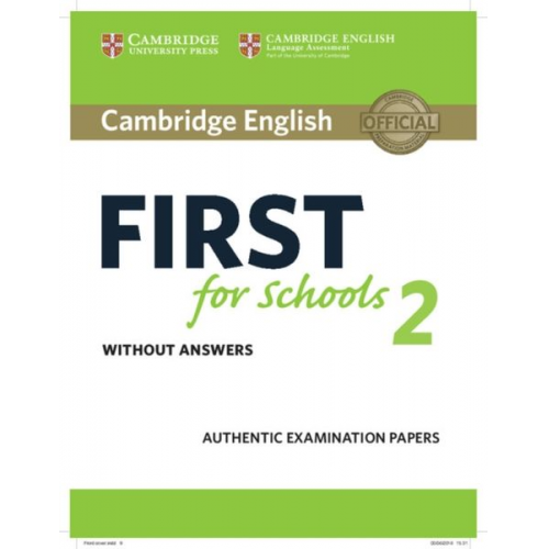 Cambridge ESOL - Cambridge English First for Schools 2 Student's Book without answers