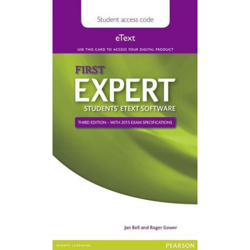 Jan Bell Roger Gower - Expert First 3rd Edition eText Students' PIN Card