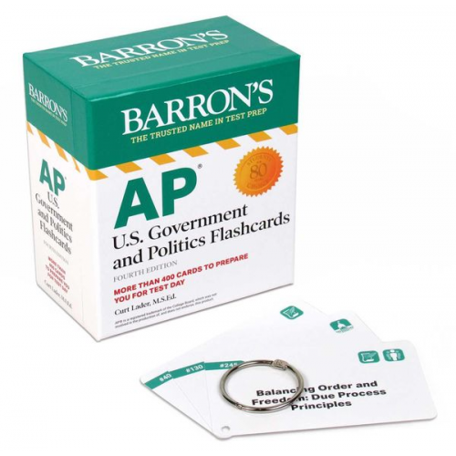 Curt Lader - AP U.S. Government and Politics Flashcards, Fourth Edition: Up-To-Date Review + Sorting Ring for Custom Study