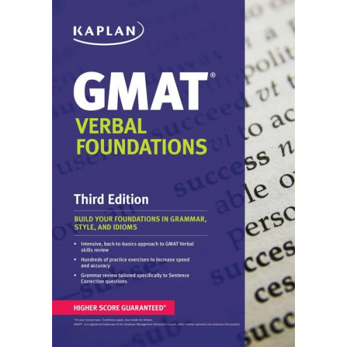 Kaplan Test Prep - Kaplan GMAT Verbal Foundations