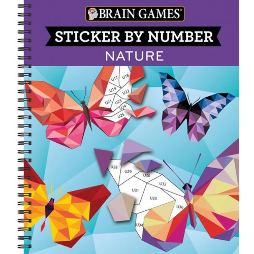 Publications International Ltd New Seasons Brain Games - Brain Games - Sticker by Number: Nature (28 Images to Sticker)