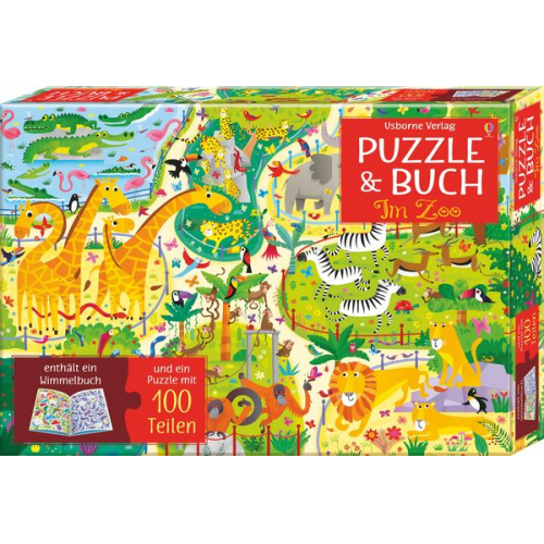 Puzzle & Buch: Im Zoo