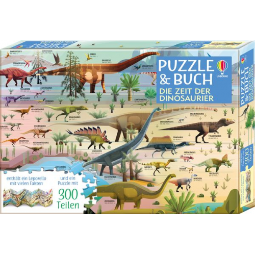 Puzzle & Buch: Die Zeit der Dinosaurier