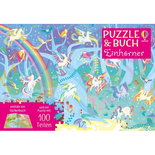 Puzzle & Buch: Einhörner