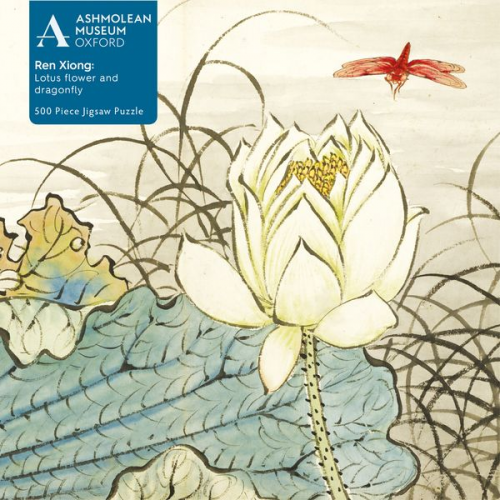 Adult Jigsaw Puzzle Ashmolean: Ren Xiong: Lotus Flower and Dragonfly (500 Pieces)