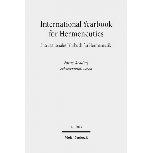 International Yearbook for Hermeneutics / Internationales Jahrbuch für Hermeneutik