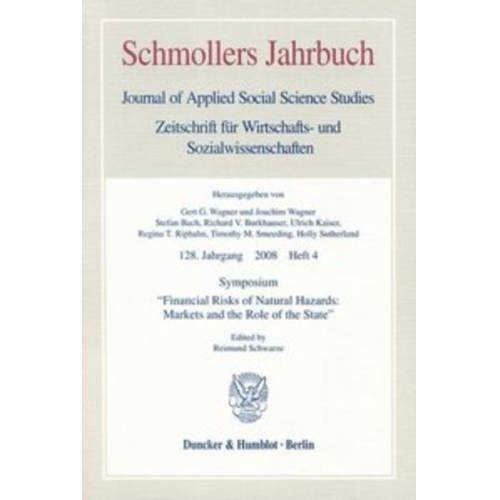 Reimund Schwarze - Symposium "Financial Risks of Natural Hazards: Markets and the Role of the State«.