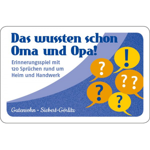 Das wussten schon Oma und Opa! (Kartenspiel)