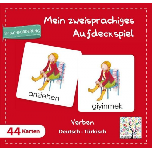 Mein zweisprachiges Aufdeckspiel, Verben Deutsch-Türkisch (Kinderspiel)