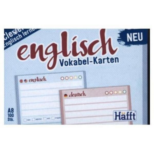 Vokabel-Karten Englisch 100 Stück A8, Standard einzeln