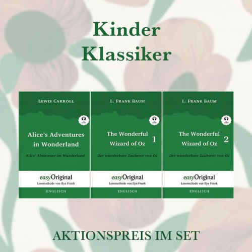 Lewis Carroll L. Frank Baum - Kinder Klassiker Kollektion (Bücher + Audio-Online) - Lesemethode von Ilya Frank - Zweisprachige Ausgabe Englisch-Deutsch