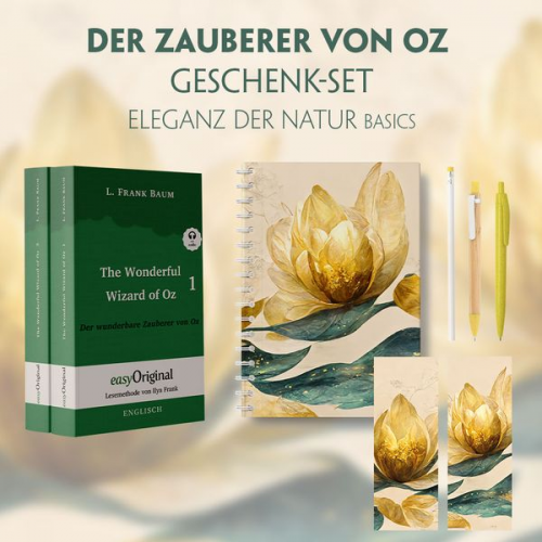 L. Frank Baum - Der Zauberer von Oz Geschenkset - 2 Bücher (mit Audio-Online) + Eleganz der Natur Schreibset Basics