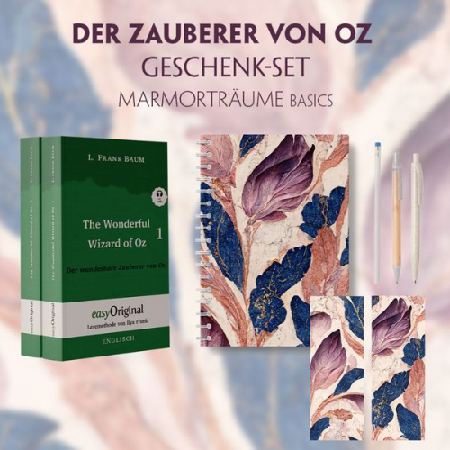 L. Frank Baum - Der Zauberer von Oz Geschenkset - 2 Bücher (mit Audio-Online) + Marmorträume Schreibset Basics