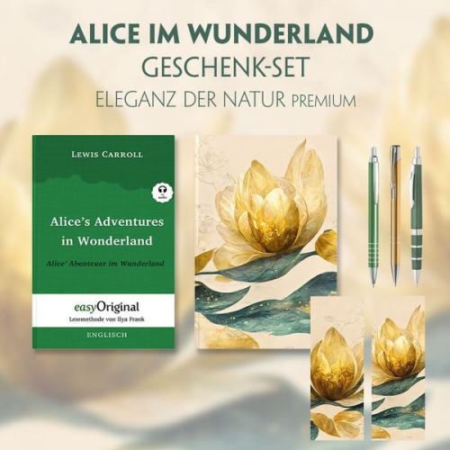 Lewis Carroll - Alice im Wunderland Geschenkset (Softcover + Audio-Online) + Eleganz der Natur Schreibset Premium