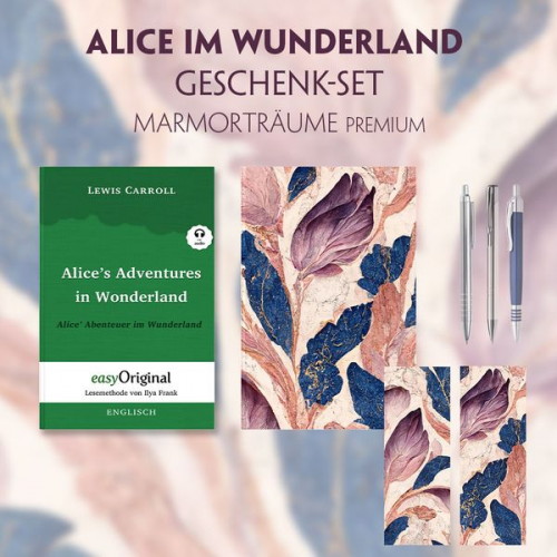 Lewis Carroll - Alice im Wunderland Geschenkset (Softcover + Audio-Online) + Marmorträume Premium