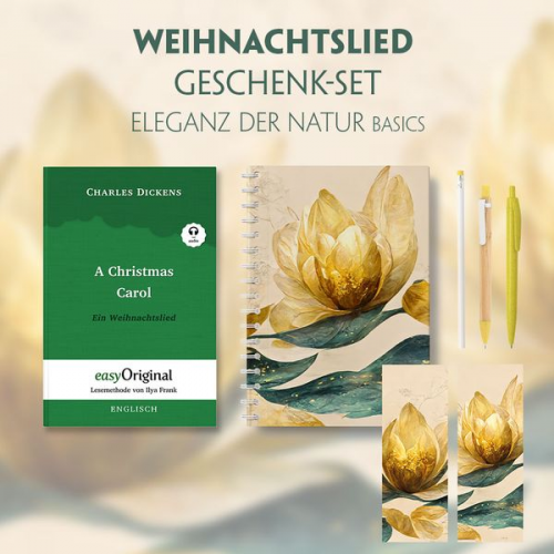 Charles Dickens - Ein Weihnachtslied Geschenkset (Softcover + Audio-Online) + Eleganz der Natur Schreibset Basics