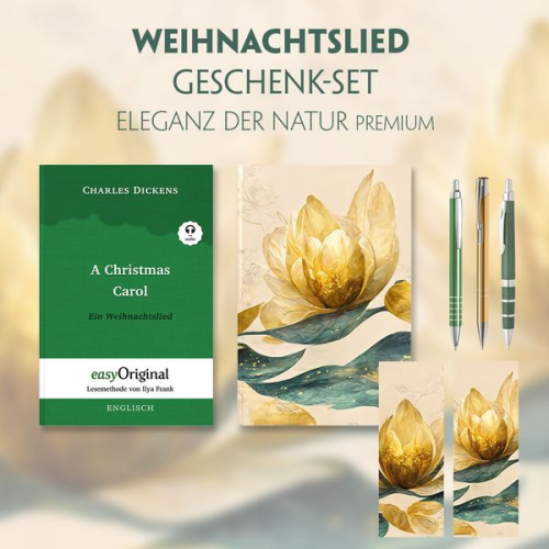 Charles Dickens - Ein Weihnachtslied Geschenkset (Softcover + Audio-Online) + Eleganz der Natur Schreibset Premium