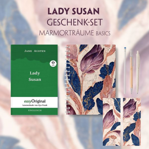 Jane Austen - Lady Susan Geschenkset (Softcover + Audio-Online) + Marmorträume Schreibset Basics