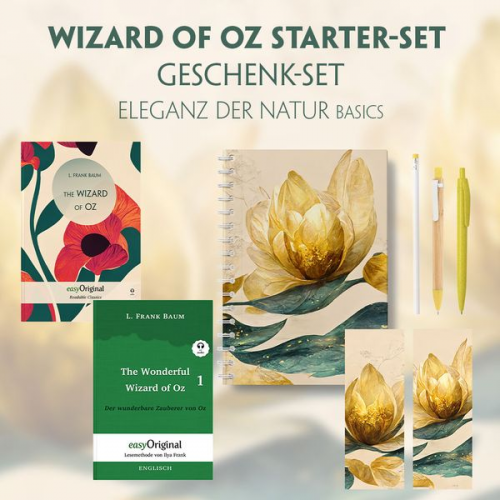 L. Frank Baum - The Wonderful Wizard of Oz Starter-Paket Geschenkset 2 Bücher (mit Audio-Online) + Eleganz der Natur Schreibset Basics