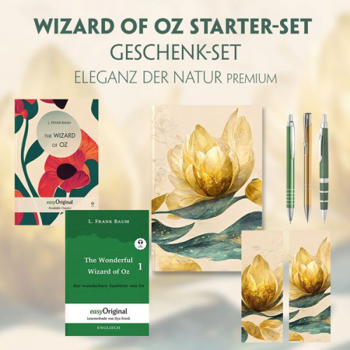 L. Frank Baum - The Wonderful Wizard of Oz Starter-Paket Geschenkset 2 Bücher (mit Audio-Online) + Eleganz der Natur Schreibset Premium