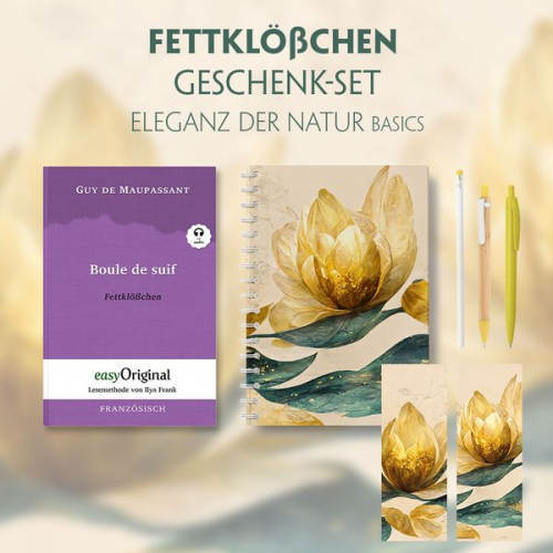 Guy de Maupassant - Fettklößchen Geschenkset (mit Audio-Online) + Eleganz der Natur Schreibset Basics