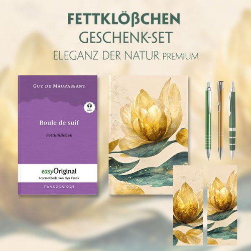 Guy de Maupassant - Fettklößchen Geschenkset (mit Audio-Online) + Eleganz der Natur Schreibset Premium